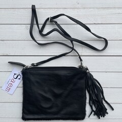 Tas Mickey koeienhuid (Ngubi) zwart 25x20cm