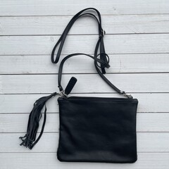 Tas Mickey koeienhuid (Nguni) zwart wit 25x20cm