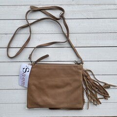 Tas Mickey springbok natural 25x20cm leather top