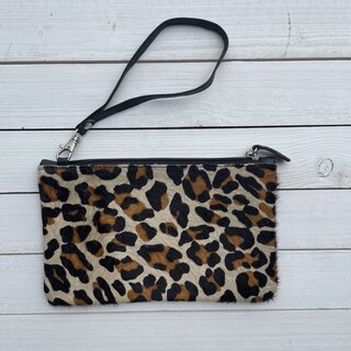 Tas Carol Koeienhuid leopard print 23x15cm
