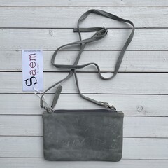 Tas Carol Koeienhuid wit silver 23x15cm
