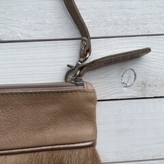 Tas Carol springbok natural (leather top) 23x15cm