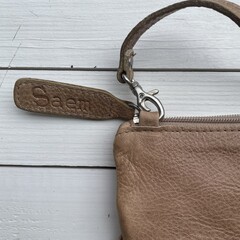 Tas Carol springbok natural (leather top) 23x15cm