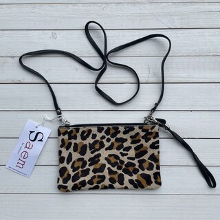 Tas Carol Koeienhuid leopard print 2 23x15cm