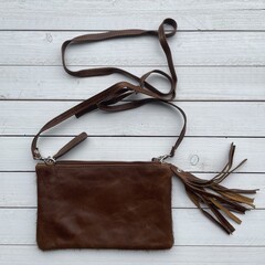 Tas Carol Koeienhuid (Nguni) bruin wit 23x15cm