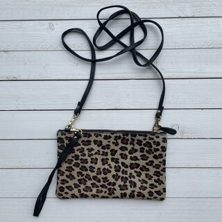 Tas Carol Koeienhuid leopard print 23x15cm