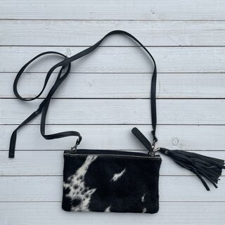 Tas Carol Koeienhuid (Nguni) zwart wit 23x15cm
