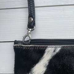 Tas Carol Koeienhuid (Nguni) zwart wit 23x15cm