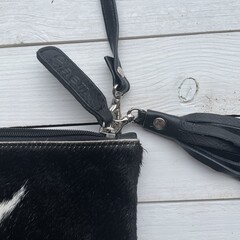 Tas Carol Koeienhuid (Nguni) zwart wit 23x15cm