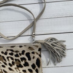 Tas Gemma koeienhuid (Nguni) animal print 29x23cm