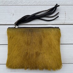 Tas Kim Springbokhuid geel 16x12cm