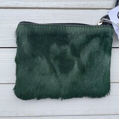 Tas Kim Springbokhuid donker groen 16x12cm