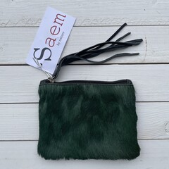 Tas Kim Springbokhuid donker groen 16x12cm