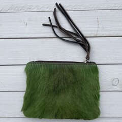 Tas Kim Springbokhuid licht groen 16x12cm