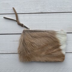 Tasje Issy springbok natural 12x9cm