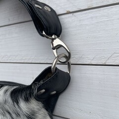 Tas XL koeienhuid (Nguni) zwart wit 35x28cm