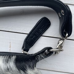 Tas XL koeienhuid (Nguni) zwart wit 35x28cm