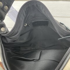 Tas XL koeienhuid (Nguni) zwart wit 35x28cm