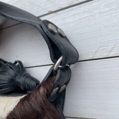 Tas XL koeienhuid (Nguni) zebraprint 35x28cm