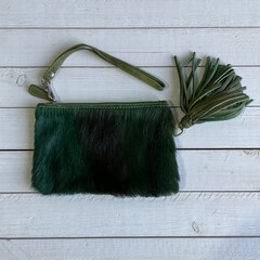 Tas Ann springbok donker groen 20x14cm - 3