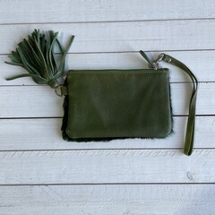 Tas Ann springbok donker groen 20x14cm - 3