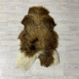 IJslander schapenvacht bruin wit 120x75cm L