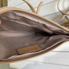 Tas Gemma 29x23cm springbok natural springbok leather top beige