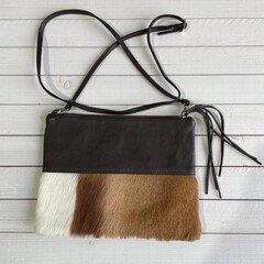 Tas Gemma 29x23cm springbok natural springbok leather top bruin