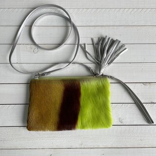 Tas Carol Springbok Lime groen zilver 23x15cm