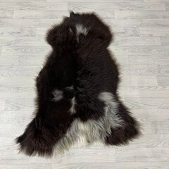 Schapenvacht bruin wit 125x90cm