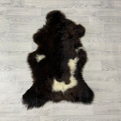 Schapenvacht bruin wit 90x60cm