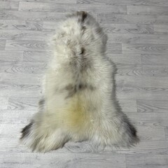 Schapenvacht wit bruin creme 110x80cm M