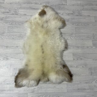 Schapenvacht wit bruin creme 115x70cm M