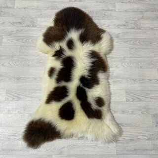 Schapenvacht bruin wit creme 115x70cm M
