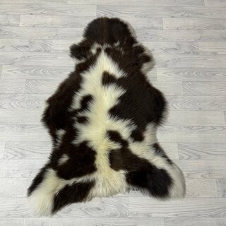 Schapenvacht bruin wit creme 120x80cm L