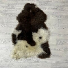 Schapenvacht bruin wit creme 100x65cm M