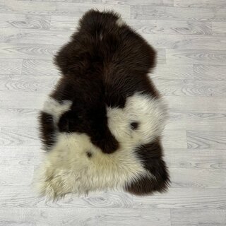 Schapenvacht bruin wit creme 100x65cm M