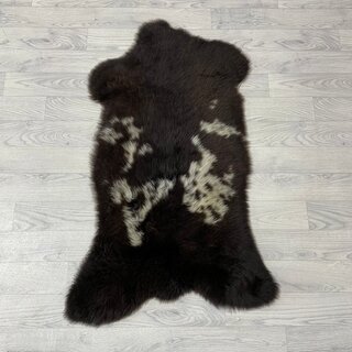 Schapenvacht bruin wit 105x65cm M