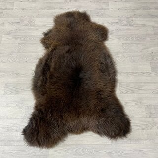 Schapenvacht bruin grijs 125x80cm XL-XXL