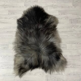 IJslander schapenvacht zwart grijs wit 120x75cm L