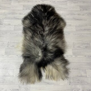 IJslander schapenvacht zwart grijs wit 120x60cm L
