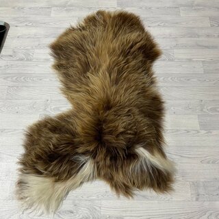 IJslander schapenvacht bruin wit 130x80cm XL-XXL