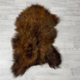 IJslander schapenvacht bruin zwart gevlamd 110x65cm M