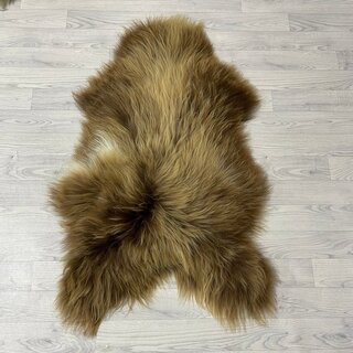 IJslander schapenvacht bruin wit 120x70cm L