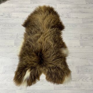 IJslander schapenvacht bruin wit 120x70cm L