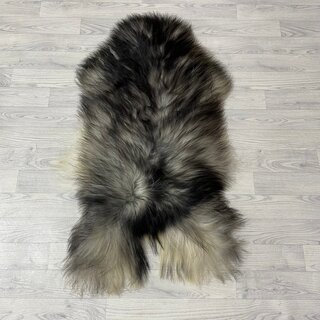 IJslander schapenvacht zwart grijs wit 120x60cm L