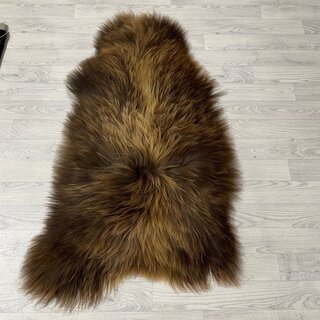 IJslander schapenvacht bruin wit 130x75cm XL-XXL