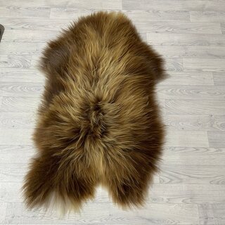 IJslander schapenvacht bruin wit 120x65cm L