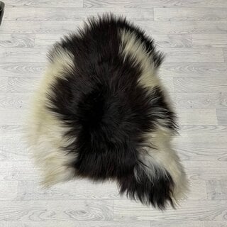 IJslander schapenvacht bruin wit 100x80cm M
