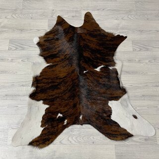 Kalfshuid tricolor bruin zwart wit 105x95cm